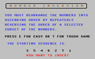 Screenshot for Number Inversion