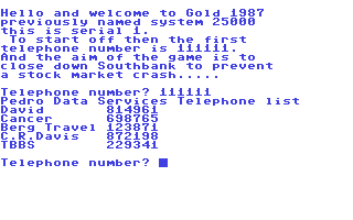 Screenshot for Gold 1987 - System 25000