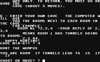 Screenshot for Hunt the Wumpus II