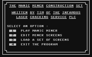 Screenshot for Manic Miner Construction Set