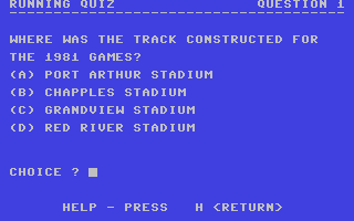 Screenshot for Running Quiz