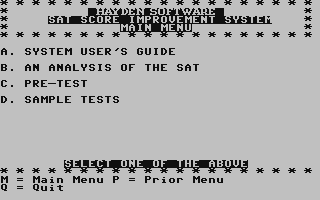 Screenshot for SAT Score Improvement System - Sample Tests
