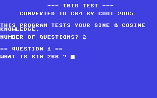 Screenshot for Trig Test